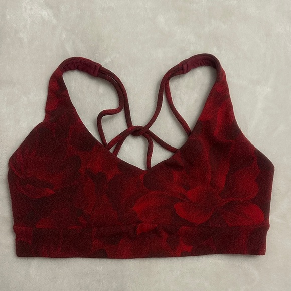 Athleta Other - Athleta Strappy Floral Red Soorts Bra